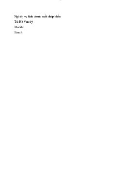 Giáo trình Nghiệp vụ kinh doanh xuất nhập khẩu | Đại học Công Đoàn