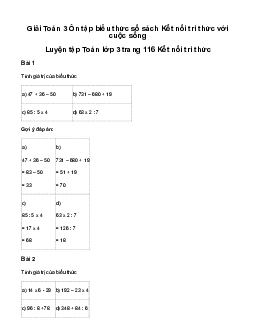 Giải Toán 3 Bài 42: Ôn tập biểu thức số | Kết nối tri thức