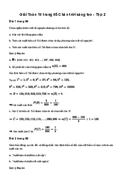 Giải Toán 10 Bài tập cuối chương X | Chân trời sáng tạo