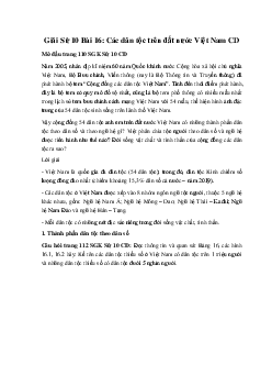Giải Sử 10 Bài 16: Các dân tộc trên đất nước Việt Nam CD