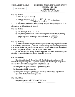 Đề thi thử Toán vào lớp 10 năm 2023 – 2024 phòng GD&ĐT Nam Đàn – Nghệ An