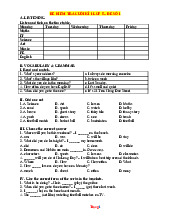 Đề Kiểm Tra Cuối Học Kỳ 1 Anh 5 Global Có Đáp Án Và File Nghe-Đề 1