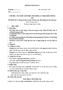 Giáo án Bài 4: Mạng xã hội và một số kênh trao đổi thông tin trên internet Tin học 7 | Kết nối tri thức