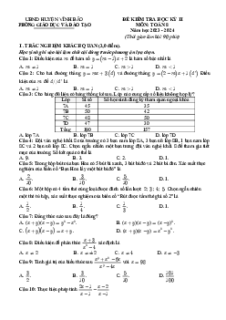 Đề thi học kỳ 2 Toán 8 năm 2023 – 2024 phòng GD&ĐT Vĩnh Bảo – Hải Phòng
