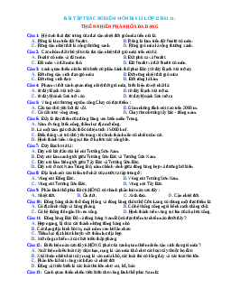 Trắc nghiệm Địa 12 bài 11 có đáp án: Thiên nhiên phân hóa đa dạng
