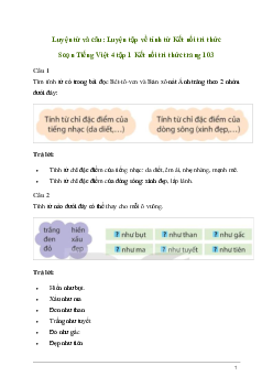 Soạn bài Luyện từ và câu: Luyện tập về tính từ | Kết nối tri thức