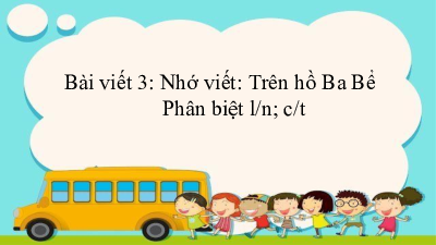 Tuần 20 - Bài viết 3 - Nhớ viết: Trên hồ Ba Bể | Bài giảng PowerPoint Tiếng Việt 3 | Cánh Diều