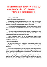 Đề cương môn Lịch sử Đảng 1930 - 1945 | Trường Đại học Thủy Lợi