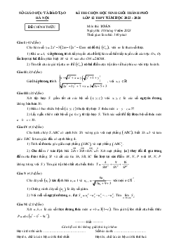 Đề thi học sinh giỏi thành phố Toán 12 năm 2023 – 2024 sở GD&ĐT Hà Nội