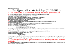 Bài tập cá nhân - Triết học Mác Lenin| Đại học Kinh Tế Quốc Dân