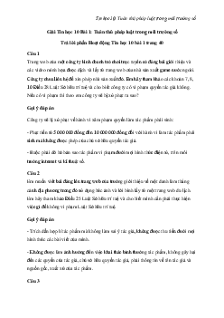 Giải Tin học 10 Bài 1: Tuân thủ pháp luật trong môi trường số | Cánh diều