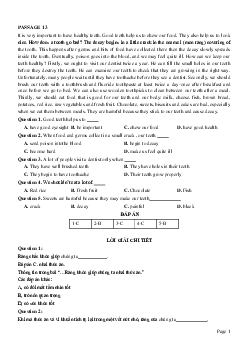 PASSAGE 13_Theme 6. Health and Lifestyles (Sức khỏe và lối sống)