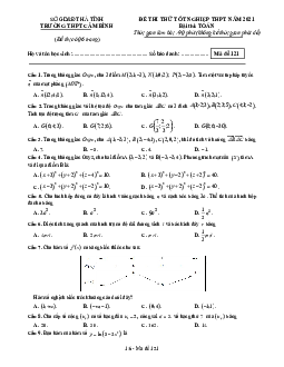 Đề thi thử tốt nghiệp THPT 2021 môn Toán trường THPT Cẩm Bình – Hà Tĩnh