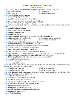 TOP 40 câu trắc nghiệm địa lí tự nhiên 12 mức vận dụng (có lời giải chi tiết)