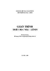 Giáo trình Triết học - không chuyên 23-8-2019 - Triết học Mac - Lenin | Đại học Bà Rịa - Vũng Tàu