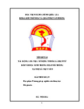 Bài tiểu luận học phần phương pháp nghiên cứu khoa học | Học viện Hành chính Quốc gia