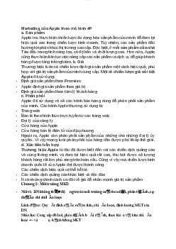 Marketing của Apple theo mô hình 4P