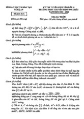 Đề tuyển sinh lớp 10 môn Toán năm 2025 – 2026 trường chuyên Phan Bội Châu – Nghệ An