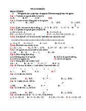 DẠNG BÀI TẬP ÔN  CUỐI KÌ