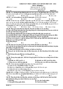 Đề thi thử THPT Quốc gia năm 2024 lần 3 môn Sinh học trường THPT Đội Cấn, Vĩnh Phúc - Mã đề 223