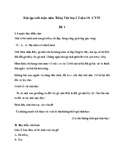 Phiếu bài tập cuối tuần lớp 2 môn Tiếng Việt Chân trời sáng tạo - Tuần 10