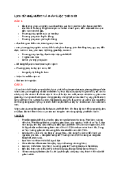 Ôn tập Lịch sử Nhà nước và Pháp Luật Thế Giới | Trường Đại học Luật, Đại học Quốc gia Hà Nội