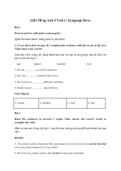 Giải Tiếng Anh 8 Unit 2: Language focus | Friends Plus
