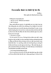 Chủ đề: Em muốn thoát ra khỏi ký ức đó - Nhập môn tâm lí học | Đại học Văn Lang