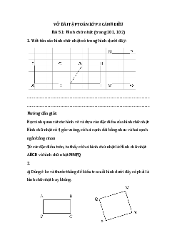 Giải VBT Toán lớp 3 Bài 51: Hình chữ nhật | Cánh diều
