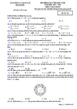 Đề thi cuối học kì 2 Toán 9 năm 2022 – 2023 sở GD&ĐT Bắc Giang