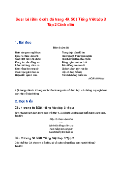 Soạn bài Bên ô cửa đá trang 49, 50 | Tiếng Việt Lớp 3 Tập 2 Cánh diều