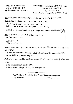 Đề kiểm tra học kỳ 1 Toán 10 năm 2018 – 2019 trường THPT Bùi Thị Xuân – TP. HCM