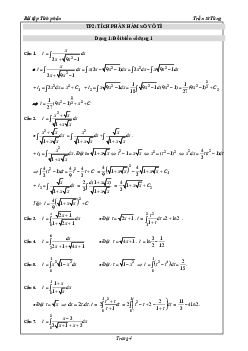 35 bài tập Tích phân chứa căn thức có lời giải – Trần Sĩ Tùng Toán 12