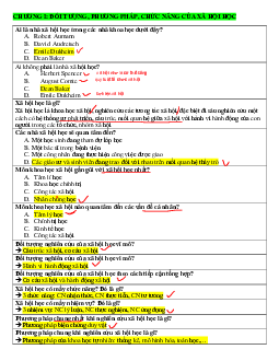 Câu hỏi trắc nghiệm môn Xã hội học có đáp án