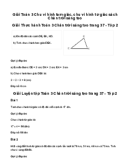 Giải Toán 3: Chu vi hình tam giác, chu vi hình tứ giác | Chân trời sáng tạo