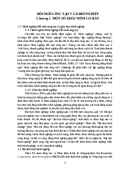 Giáo trình Chương 1: Đổi mới sáng tạo và khởi nghiệp | Đại học Kỹ thuật - Công nghệ  Cần Thơ
