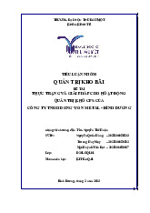 Tiểu luận Thực trạng và giải pháp cho hoạt động quản trị kho của công ty TNHH DONG WON Metral- Bình dương.môn Quản trị học - Trường Đại học Thủ Dầu Một.