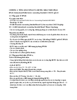 Lý thuyết môn Chuẩn mực kế toán công quốc tế nội dung chương 1: Tổng quát