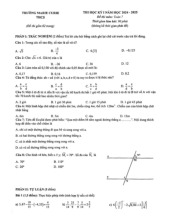 Đề thi học kỳ 1 Toán 7 năm 2024 – 2025 trường Marie Curie – Hà Nội