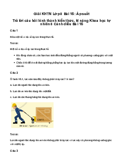 Giải KHTN 8 Bài 16: Áp suất | Cánh diều