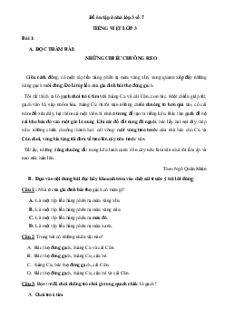 Đề ôn tập ở nhà lớp 3 số 7 - (Ngày 10/3)