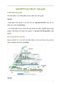 Giải KHTN 8 Bài 45: Sinh quyển | Kết nối tri thức
