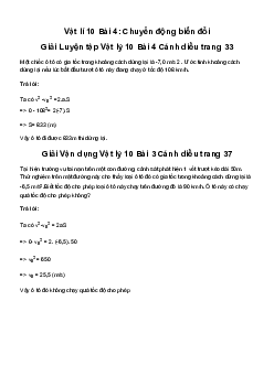 Giải Vật lí 10 Bài 4: Chuyển động biến đổi | Cánh diều