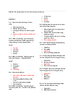 Bộ câu hỏi trắc nghiệm môn Quản trị học theo từng chương có đáp án