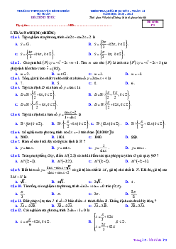 Đề kiểm tra giữa HK1 Toán 11 năm 2020 – 2021 trường Nguyễn Bỉnh Khiêm – Gia Lai