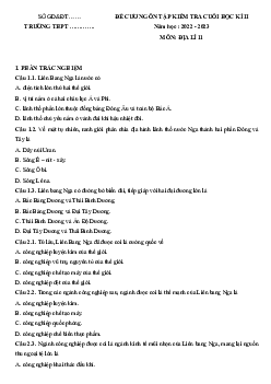 Đề cương ôn tập học kì 2 môn Tin học 11 năm 2022 - 2023