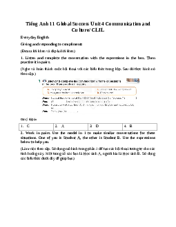 Giải Unit 4 Communication and Culture/ CLIL | Tiếng Anh 11 Global Success