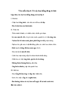 Tả cây hoa hồng lớp 4 Hay Nhất | Tập làm văn 4