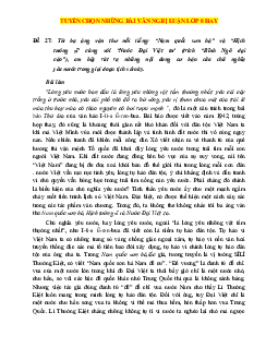 Tuyển chọn những bài văn nghị luận lớp 8