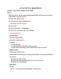 Nội dung ôn tập môn lý thuyết tài chính tiền tệ